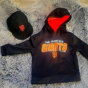 Like new Sf Giants baseball hat and 2T hoodie